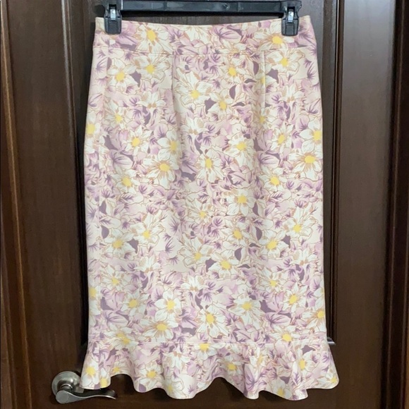 Anthropologie Floral RufflePencil Skirt NWT - Picture 2 of 7